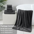 thumbnail image 2 of Jessy Home 6 Piece Towel Set Black Soft Bath Towel Set for Bathroom-2 Bath Towels, 2 Hand Towels, 2 Washcloths Highly Absorbent Bath Sheet for Hotel & Spa, 2 of 7