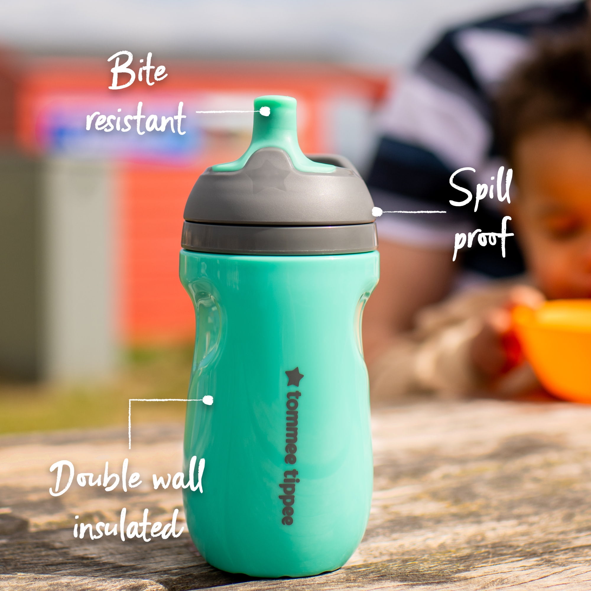 Tommee Tippee Insulated Sportee Toddler Water Bottle with Handle, Girl —  12m+, 2ct