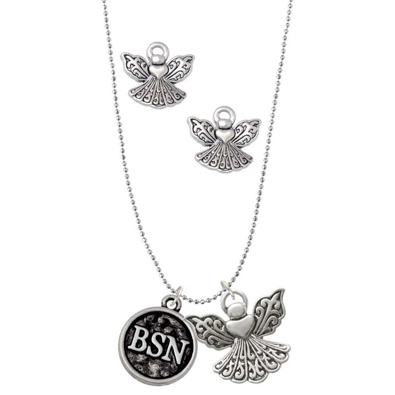 Delight Jewelry Silvertone Nurse Caduceus Seal BSN Silver tone - Main Image