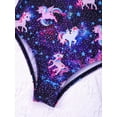 thumbnail image 4 of Aislor Kids Girls Cartoon Beach One-Piece Sleeveless Criss Cross Swimsuit Sport Athletic Bathing Suit Size 4-16 Pegasus Starry Black 10, 4 of 7