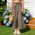 thumbnail image 2 of Zanarzt Girls Pants Toddler Kids Summer Cotton Linen Pants Boys Girls Casual Plaid Long Pant Beach Pants 18-24 Months,Black, 2 of 8