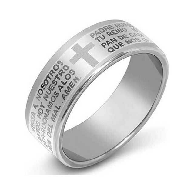 facefd Bague Vintage pour Hommes Voyage Randonnée Portable Fête Banquet Mariage Bagues en Acier Inoxydable Décoration à la Main Bijoux Argent 9