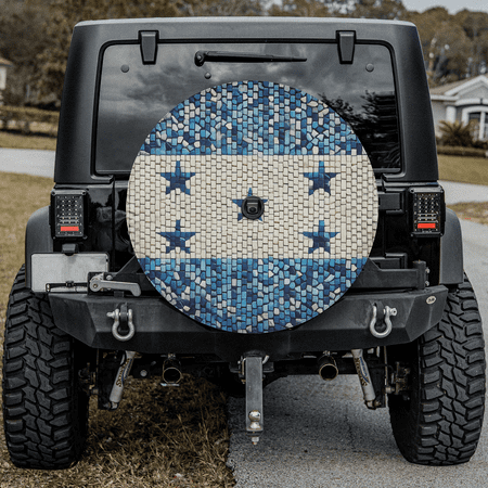 Lotusprinthandmade Honduran Flag Honduras Patriotic Spare Tire Cover With Backup Camera Hole 6 Sizes (35 in.)