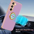 thumbnail image 4 of Samsung Galaxy S23 Plus Case, Galaxy S23 Plus Case with 360° Ring Holder Phone Case for Women Girls Slim Kickstand Magnetic Support Car Mount Shockproof Case Samsung S23 Plus 6.6 Inch, Purple, 4 of 14