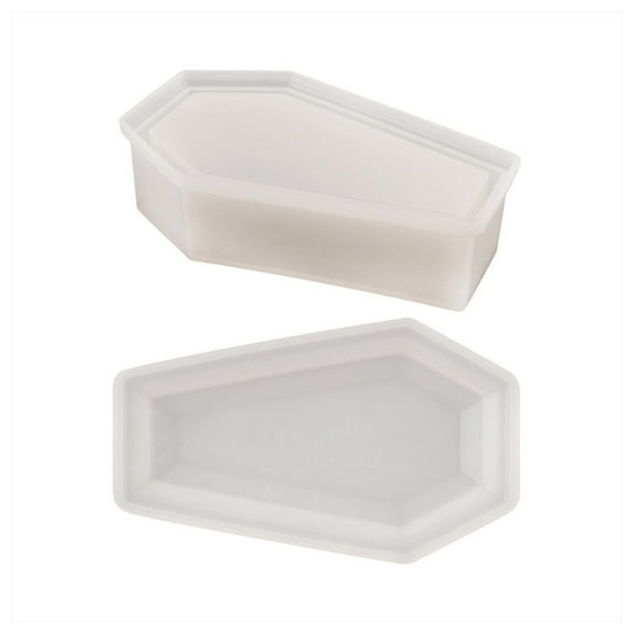 HEMLBOYW 3D Coffin Shape Candle Silicone Mold Epoxy Resin Mold Storage Box Tools Plaster Crafts Making Supplies Non-stick Silicone