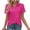 Hot Pink #1, variant on Plus Size Collared Polo Shirts Summer Short Sleeve V Neck Business Tops for Women Pink 2XL