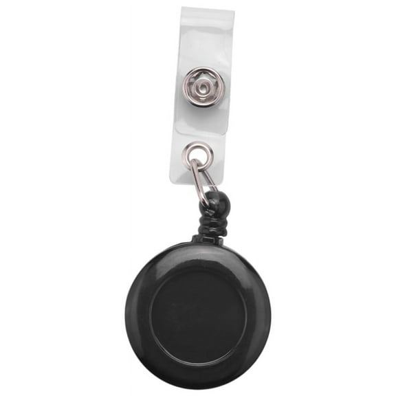 Retractable Yo Yo Key Ring PULL CHAIN Belt Clip ID CARD Holder Ski Pass - Black