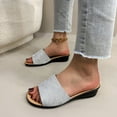 thumbnail image 2 of Hopeusnice Wedges Shoes for Women PU Materials Summer Shoes Breathable Soft Women's Wedges Shoes Wedge Heel Open Toe Sandals Trendy Non-Slip Outdoor Shoes Silver 41, 2 of 8