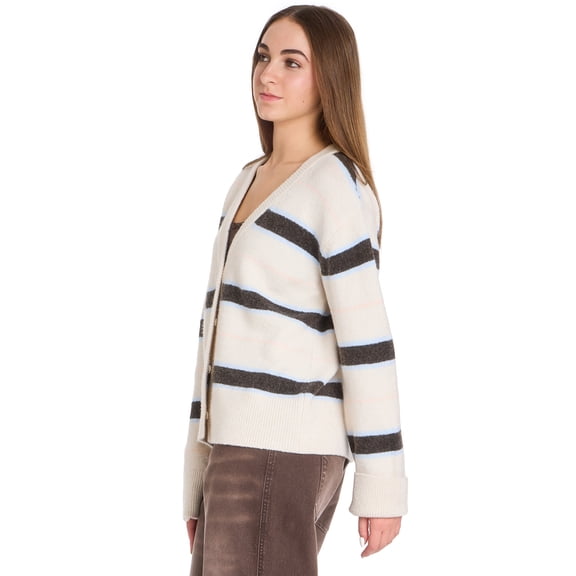 Mills by Millie Bobby Brown Women's Wide Stripe Sweater Cardigan, Sizes XXS- XXL