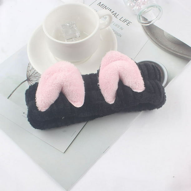 Bonita diadema con orejas de gato tridimensionales, accesorio para el baño, diadema para maquillaje facial