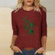 thumbnail image 1 of TaTaai Ladies St. Patrick's Day Theme Print 3/4 Sleeve Casual Tops Round Neck Loose Comfy Fashion Blouses Stretchy Breathable Daily Holiday Outfits Gift, 1 of 4