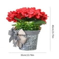 thumbnail image 7 of 18" Geranium Bucket Wreath for Front Door, New Decor Wreath,Spring Summer Colorful Wreath Garland Farmhouse Wreath Artificial Flowers Door Wreath Decor for Front Door Home Decorations, 7 of 7