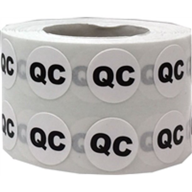 Quality Control QC Stickers 0.5" Inch Round 1000 Pack