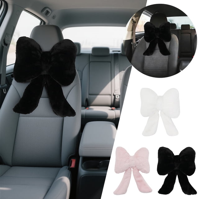 Sentmoon Bow Party Decorations Wedding Decorations Car Headrest Neck Pillow and Winter Seat Cushion Universals Car Cushion