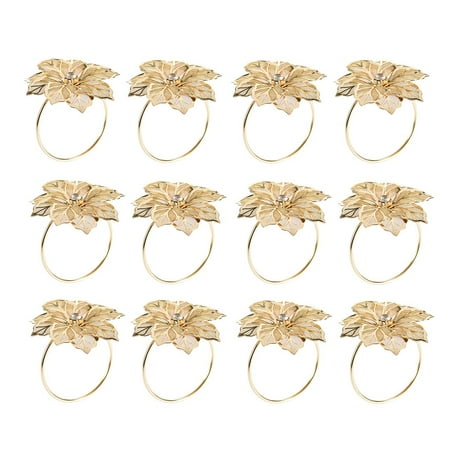 

12 Pieces/Set Hollow Flower Napkin Napkin Clip Restaurant Family Party Dinner Wedding Decoration Table Napkin Buckle