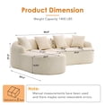 thumbnail image 3 of Timbernest 99" Cloud Sectional Couch, L-Shape Modular Chenille Sofa for Living Room, No Assembly Required, Beige, 3 of 8