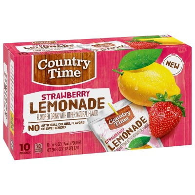 Country Time Strawberry Lemonade Juice Boxes - 10pk/6 fl oz Pouches