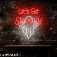 thumbnail image 3 of Glowneon Let's Get Spooky Neon Wall Decor, Ghost Halloween Scary Sign, 3 of 5