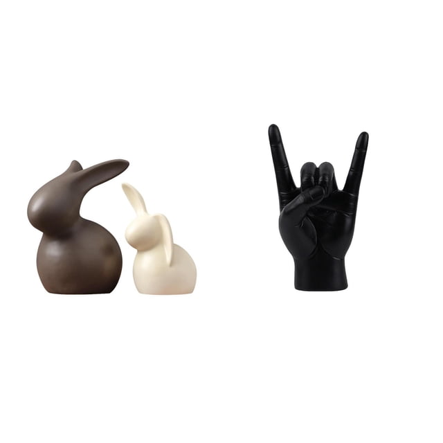 Estatua De Conejo De Porcelana Y Escultura Creativa Con Gestos De Mano Para Mueble De TV, Jardín, Apartamento, Dormitorio, Restaurante, Decoración De Pascua