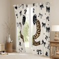 thumbnail image 3 of Feelyou Leopard Print Q Blackout Curtains Set of 2 (52x84 Each), Bowknot Window Curtains, 3 of 6