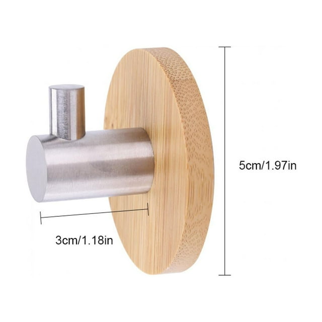 Ganchos para Abrigos ANGGREK Ganchos de Pared de Acero Inoxidable Color Madera + Astilla