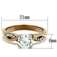 thumbnail image 2 of Womens Rings Two-Tone IP Rose Gold Stainless Steel Ring with AAA Grade CZ in Clear TK1163, 2 of 4