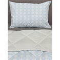thumbnail image 3 of Floral Comforter & Sham Bedding Set, Geometric Design Vertical Flowers Pattern on Blue Background Art, 3 pcs Duvet Set Microfiber Filling Quilt, 5 Sizes, Pale Blue White, by Ambesonne, 3 of 4