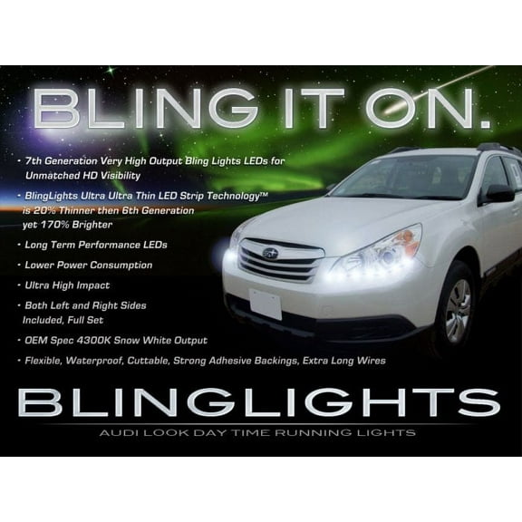 For Subaru Outback LED DRL Head Light Strips Day Time Running Lamps