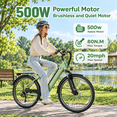 thumbnail image 5 of YareYi 500W Electric Bike for Adults, 20MPH Class 2 Step-Through E-Bike, 26" Electric Bicycle, 468Wh Battery, UL2849, 5 of 8