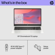 HP 15.6 HD Chromebook Laptop, Intel Pentium Silver N6000, 8GB RAM, 128GB eMMC, Mineral Silver, 15a-na0058wm