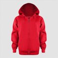 thumbnail image 2 of KPOPLK Boys Zip Up Hoodie Fall Long Sleeve Shirt Fashion Lightweight Hooded Jacket Coats for 1-9 Years Red Size 4-5 Years, 2 of 8
