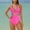 Hot Pink, variant on One Piece Swimsuits for Women Tummy Control Solid Color Backless Strap Bikini Swimsuit Mesh Bikini Set