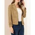 thumbnail image 5 of Allegra K Women's Faux Suede Button up Casual Open Front Drawstring Long Sleeve Blazer, 5 of 6
