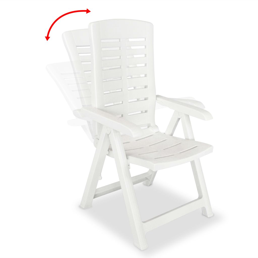 vidaXL Reclining Patio Chairs Outdoor Stack Dining Chair with Armrest Plastic - image 3 of 47