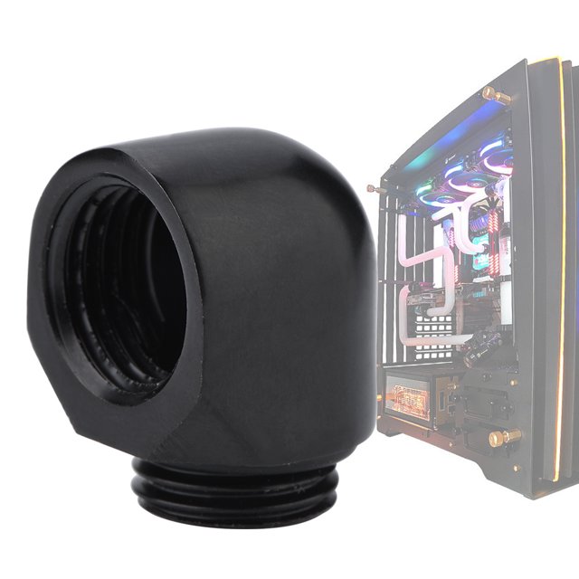 Brass Elbow Connector for PC Water Cooling, Easy Installation,Elbow Connector 360 Rotatable, with Soft Silicone , Prevents Water Leakage, Durable and Reliable