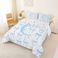 thumbnail image 2 of Manfei Teens Cartoon C Personalized Initial Queen Comforter Set 3pcs,Girls Kids Blue Polka Dots Bedding Comforter Set,Breathable Home Decor, 2 of 6