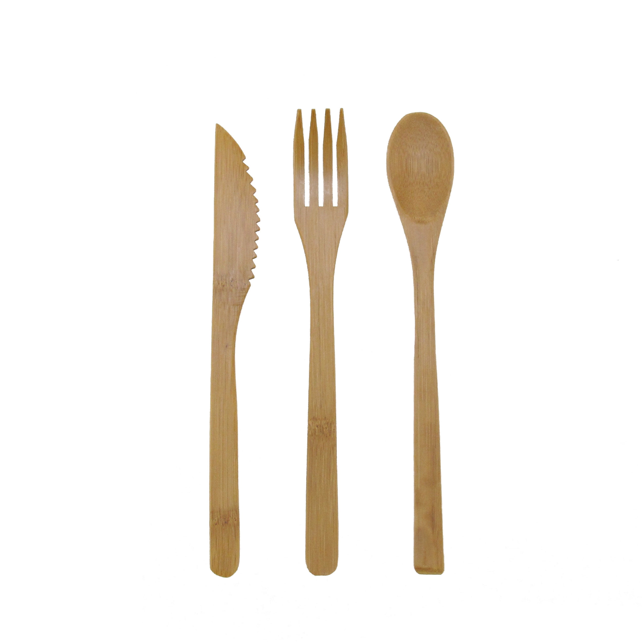 BambooMN Reusable Bamboo Wood Utensil Set Spoon Fork and Knife 30 Sets