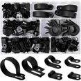 thumbnail image 1 of 200 Stck Plastic Clamps Nylon R Clips Tube Fixing Clamps, 6 Sizes 3/16' 1/4' 3/8' 1/2' 3/4' 11/8' Duct Clamps , Cables, Sheaths (Black), 1 of 4