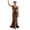 Brown-p9A55, variant on RFQWOVSR Womens Satin Side Slit Maxi Dress Bodycon Elegant Evening Formal Gown L