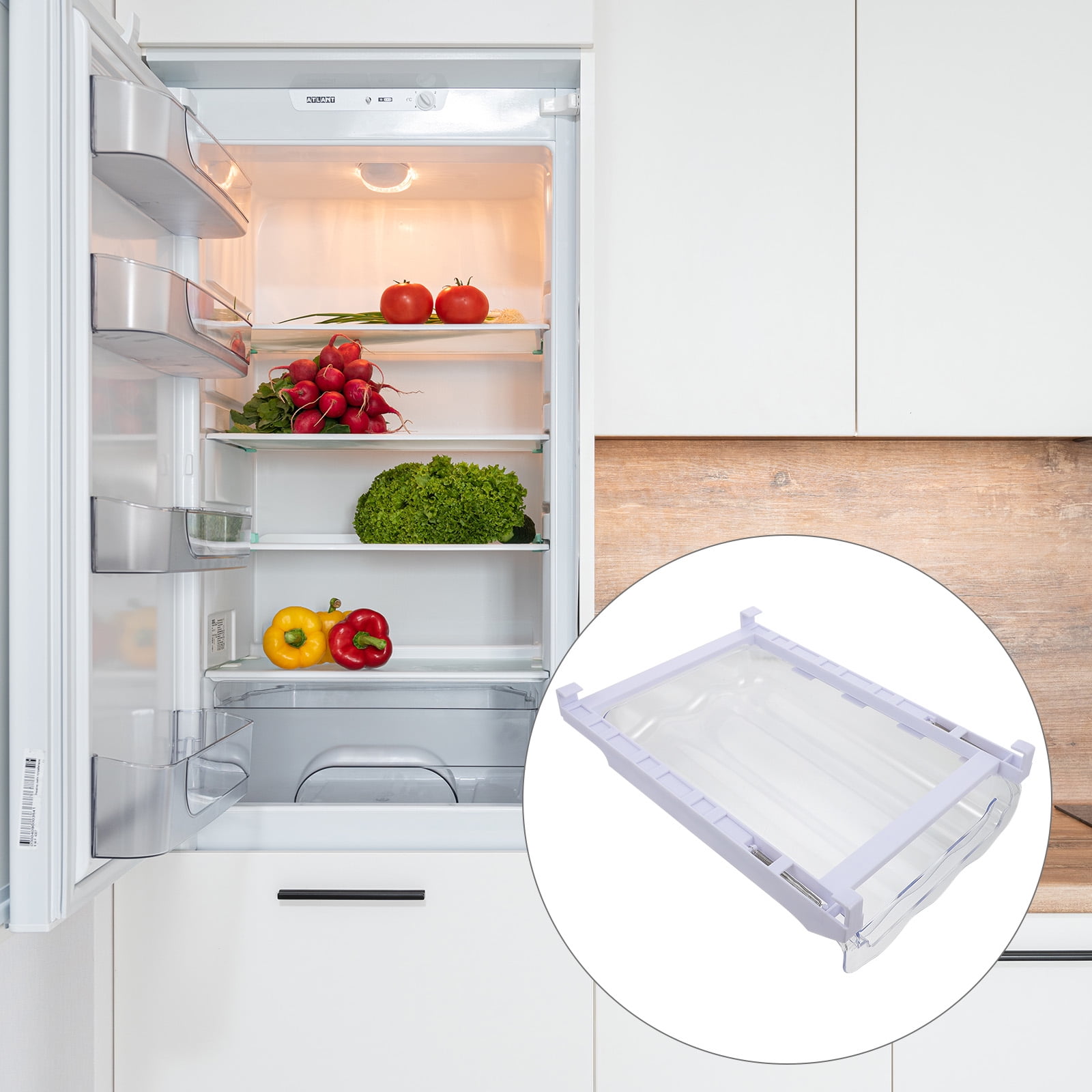 Raindrops Clear Plastic Dispenser - Fridge Storage Organizer for Kitchen and Home, Multi-Purpose Container for Food and Pantry