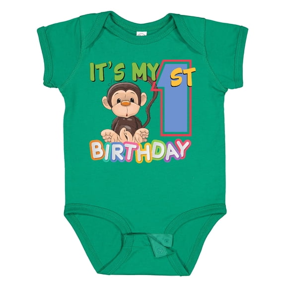 Inktastic Monkey First Birthday Boys or Girls Baby Bodysuit