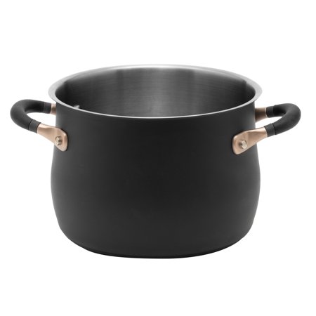 Meyer Accent Series Stainless Steel Stockpot  5-Quart  Matte Black