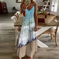 thumbnail image 4 of Ocean Blue Shore Waves Sleeveless Dress Women's skirt women's clothing trend Elegant gown, 4 of 6