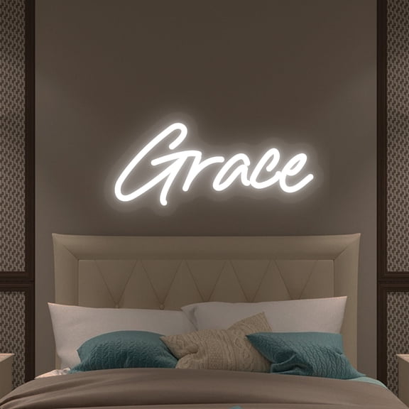 UPONRAY Single-line Custom Neon Signs, Customizable USB-Powered & Dimmable LED Neon Light, Stylish Wall Decor as Gifts for Bedroom, Home, Bar, Family, Lover, Friend, Cool White, 5 inch/1 Letters