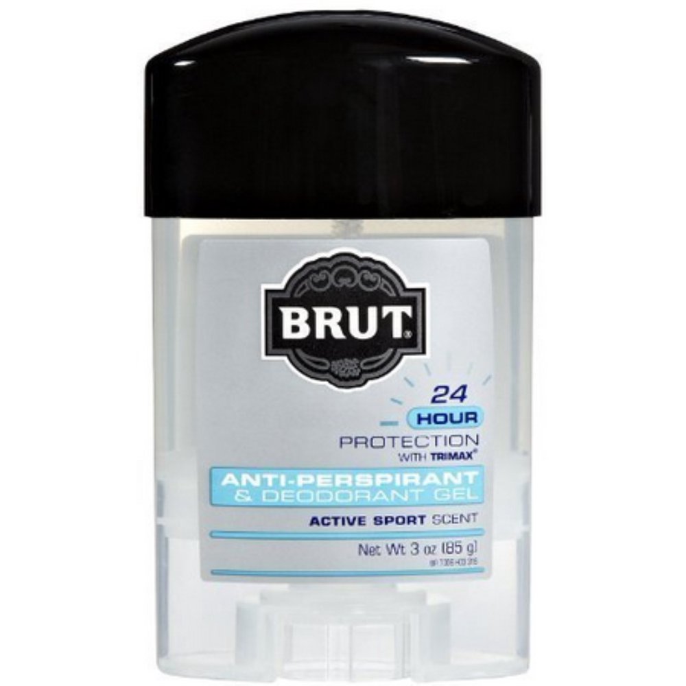 BRUT AntiPerspirant Deodorant Gel Active Sport Scent 3 oz (Pack of 6