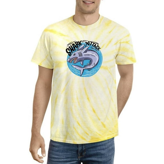 Shark Attack Print Tie Dye Cyclone Men -Image by Shutterstock, Male x-Large