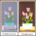thumbnail image 2 of 3D Tulip Night Light, USB Charging LED Nightlight Tulip Flower Table Lamp Bedside Table Lamp for Room Decoration C, 2 of 7