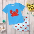 thumbnail image 2 of TOWED22 Toddler Baby Girl Boy Summer 2pcs Outfit Trendy Graphic Short Sleeve Crewneck T-Shirt Tee Elastic Waist Shorts Set Clothes(Blue,11-12 Y), 2 of 6