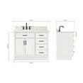 thumbnail image 3 of Ariel Hepburn 43 In. Left Offset Oval Sink Vanity With 0.75 In. Carrara White Countertop In White, 3 of 10