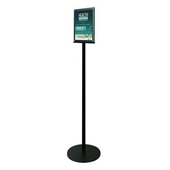 Double-Sided Magnetic Sign Stand, 8 1/2 X 11 Insert, 56" High, Clear/black